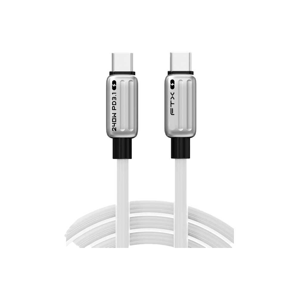 120913-1 CABLE USB-C M/M 2M FTX-CM240-ZSW2 240W/480MBPS/5A/48V/IPHONE BLANCO - Image 1