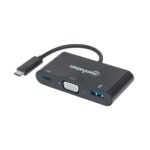 ADAPTADOR USB-C 3.1 PARA VGA/USB-A/USB-C 152044 HD/FHD/60HZ MULTIPUERTOS NEGRO BLISTER