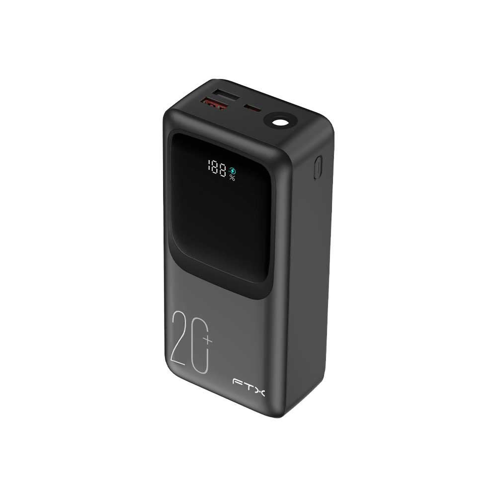 127912-0 CARGADOR PORTATIL FTX 20000MAH 22.5W PB-20LCD-BK POWER BANK NEGRO C/CAB INTEGRADO - Image 1