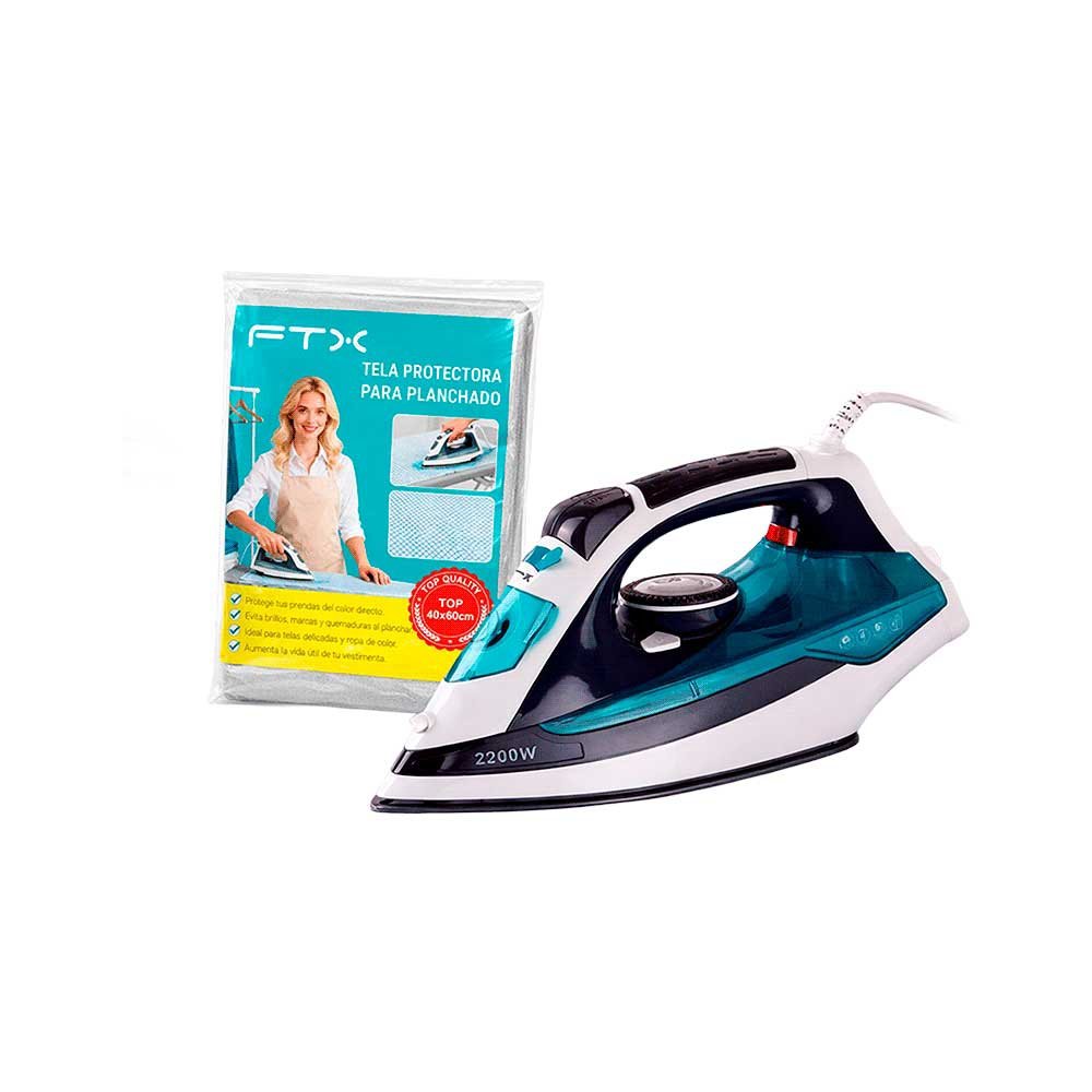 134842-0 PLANCHA A VAPOR FTX 2200W 220V CERAMICO/SECO EI2-22 + PROTECTOR TERMICO DE PLANCHADO - Image 1
