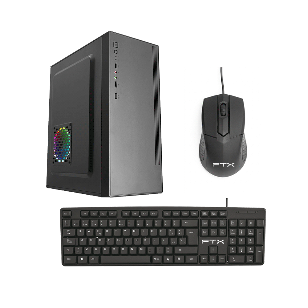 132367 GABINETE KIT FTX PCC-5W3SK C/FUENTE 500W MOUSE+TECL/ESP ATX/MATX/ITX - Image 1