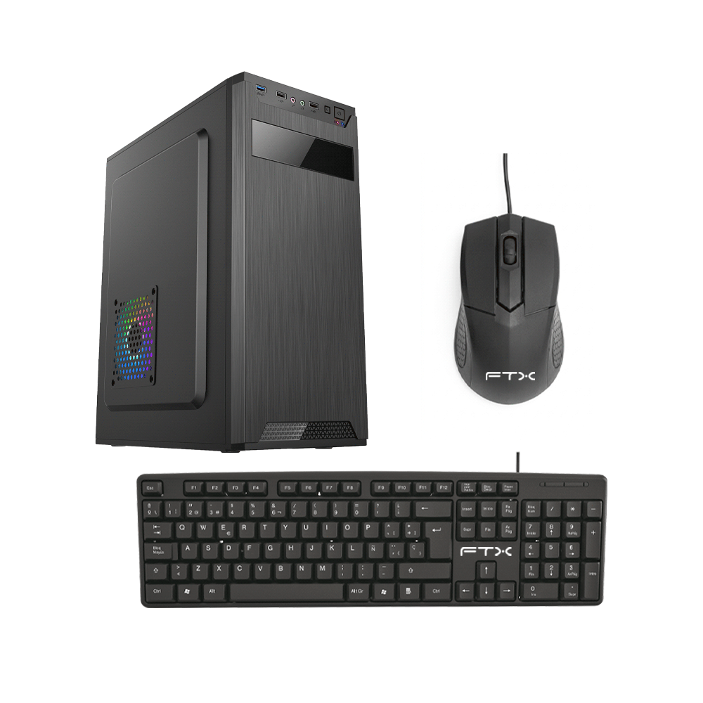 132374 GABINETE KIT FTX PCC-5W5SK C/FUENTE 500W MOUSE+TECL/ESP ATX/MATX/ITX - Image 1