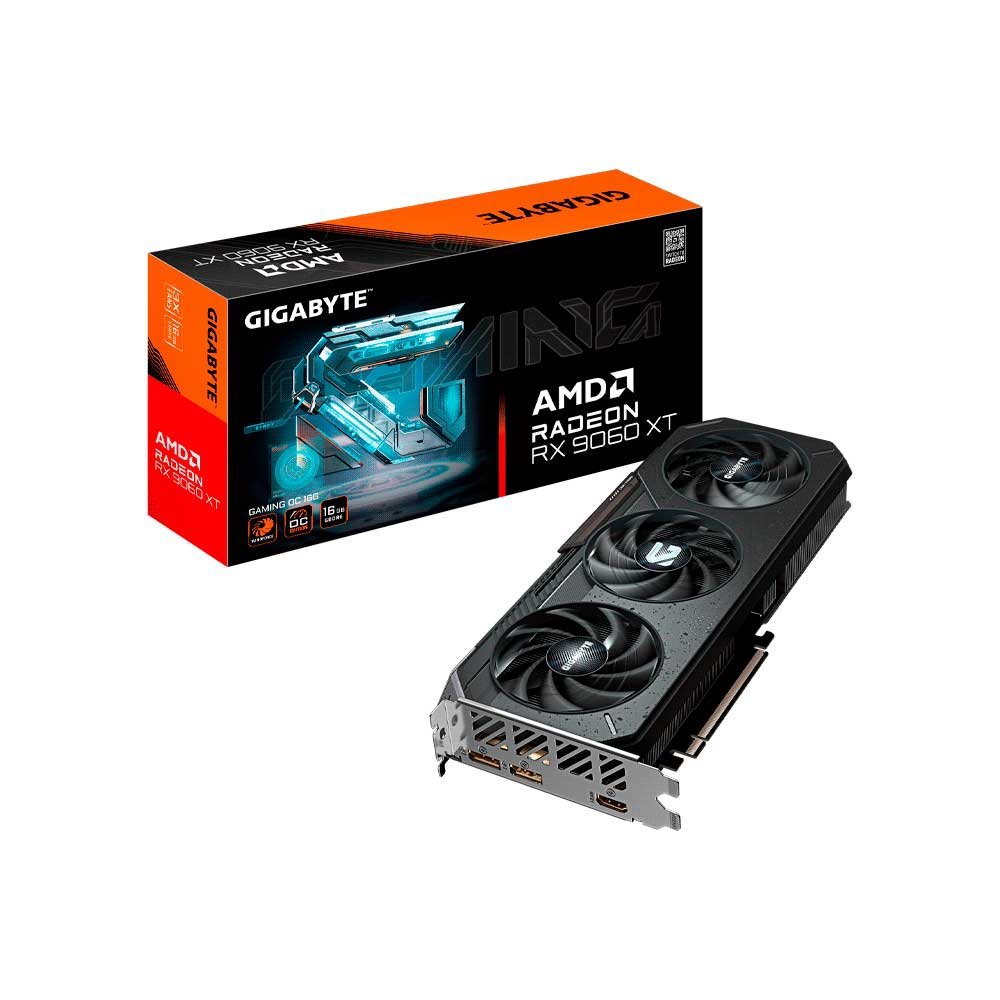 135214-0 PLACA DE VIDEO GIGABYTE RX9060XT GAMING 16G OC DD6 GV-R9060XTGAMINGOC-16GD - Image 1