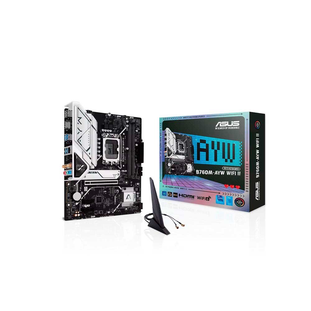 134941-0 PLACA MADRE ASUS 1700 B760M-AYW WIFI D4 II S/R/HDMI/2M2/USB3.2/DDR4/MATX - Image 1