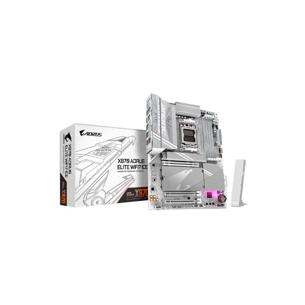121170-0 PLACA MADRE GIGABYTE AM5 X870 AORUS ELITE WIFI7 ICE DDR5 S/R/HDMI/4M2/USB3.2/ATX - Imagen 1