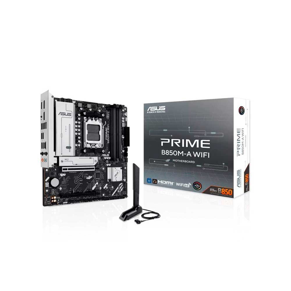 131155-0 PLACA MADRE ASUS AM5 PRIME B850M-A WIFI DDR5 S/R/HDMI/DP/3M2/USB3.2/MATX - Imagen 1