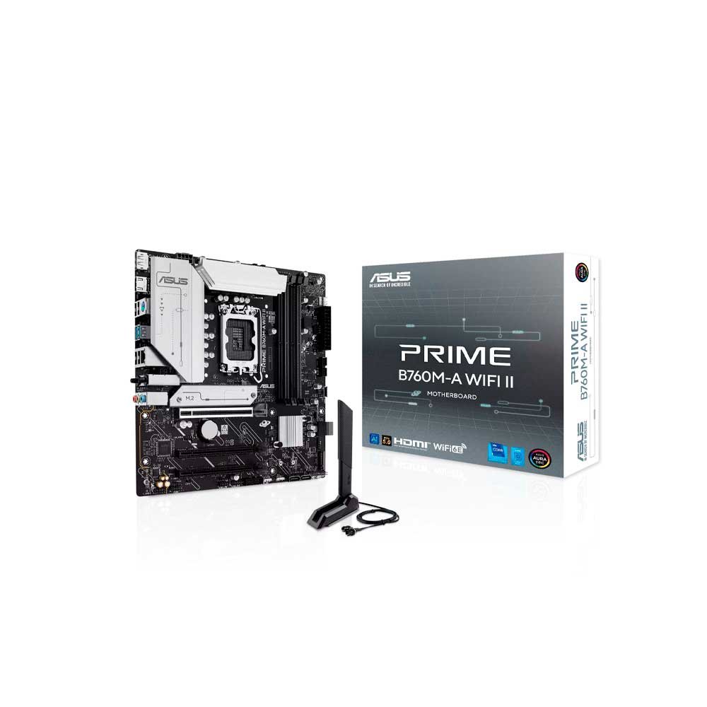 134972-0 PLACA MADRE ASUS 1700 PRIME B760M-A WIFI II DDR5 S/R/HDMI/DP/2M2/USB3.2/MATX - Imagen 1